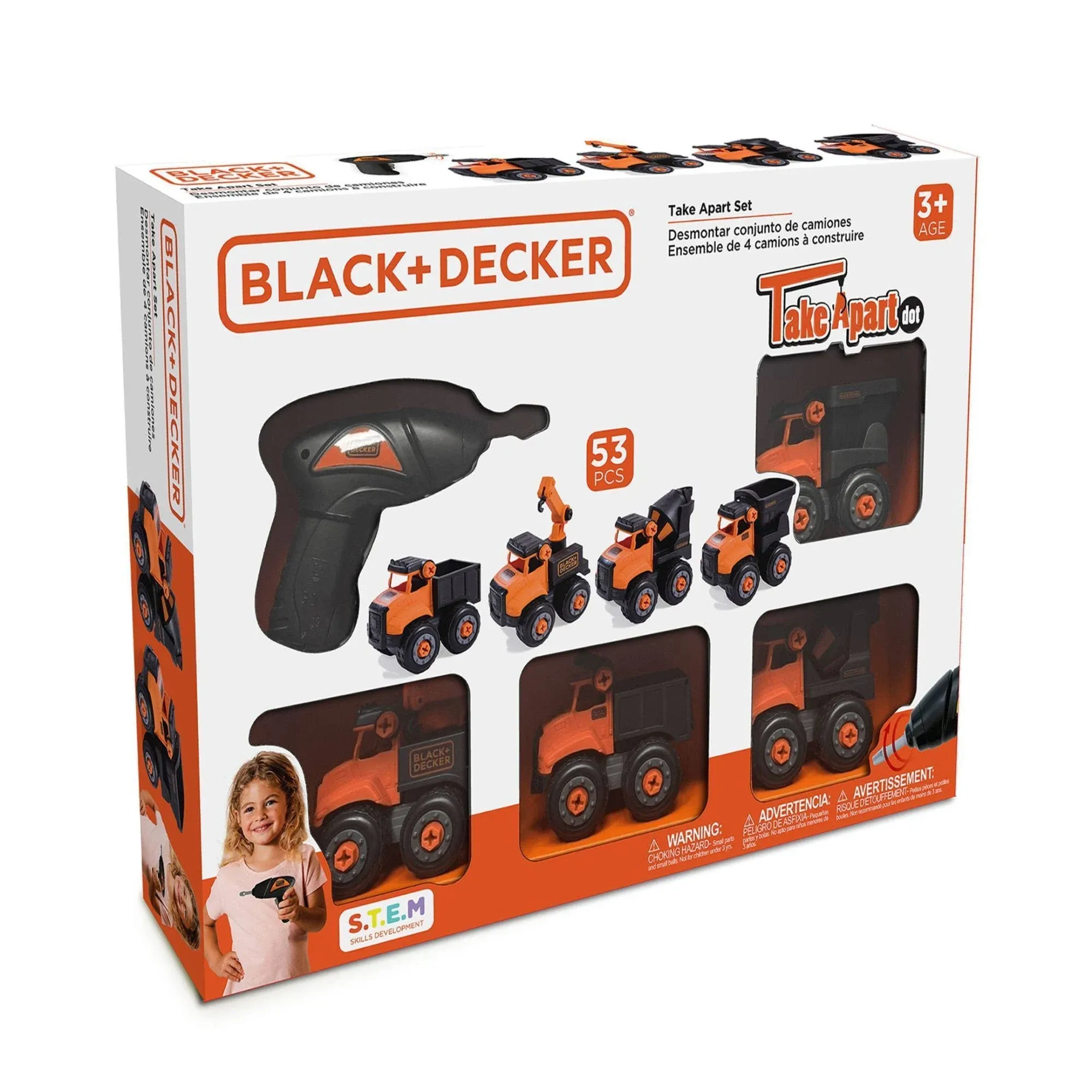 Black & Decker Take Apart Mini Construction Trucks Set