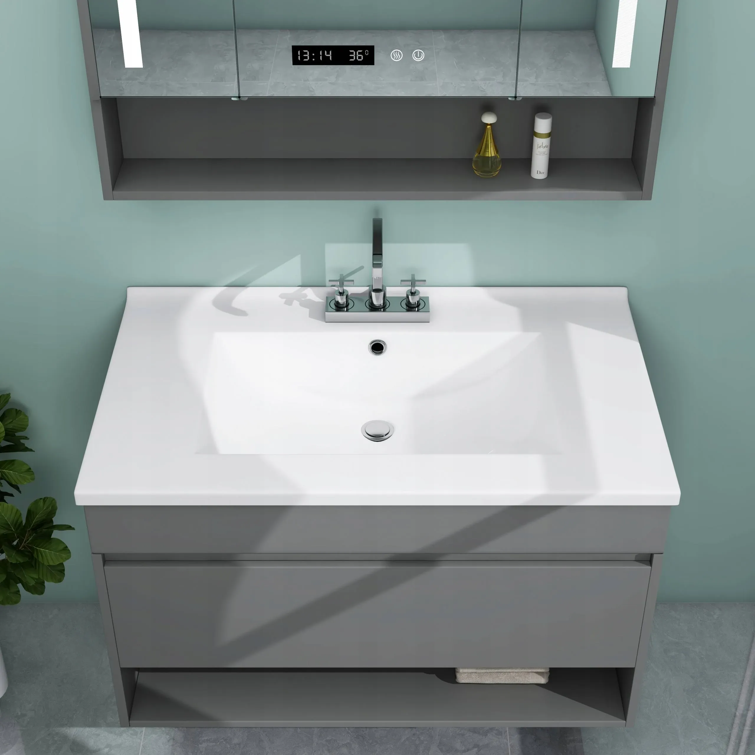 Meje 30x18 Inch Drop in Rectanglar 3 Holes Bathroom Sink