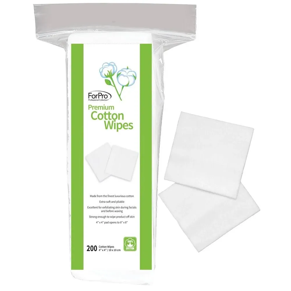 ForPro Premium Cotton Wipes, 100% Cotton, Extra-Soft, for Cosmetic, Nail, and ...