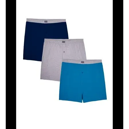 Fruit of The Loom Men's Knit Boxers, Assorted 3 Pack