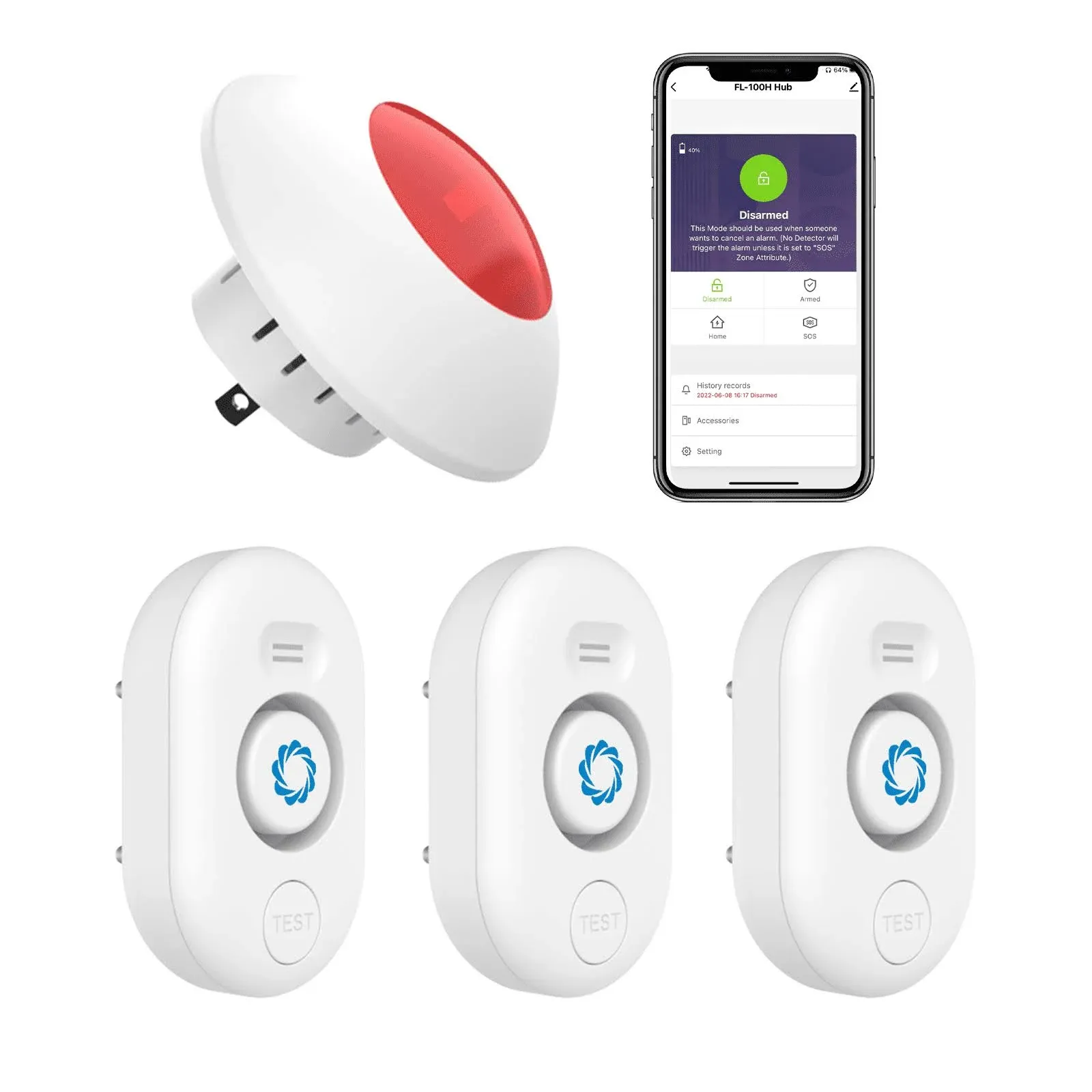 Airthereal Water Leak Detector 3-Pack with WiFi Gateway, Water Alarm Sensor with