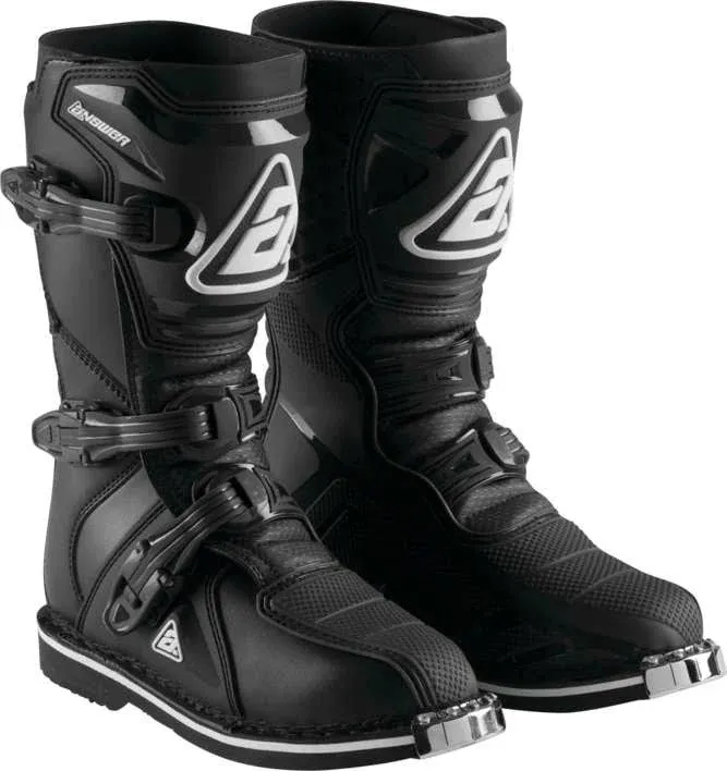 Answer Racing 446638 Powersports Motocross Protection Gear: AR1 Boots, Black/White, Size 12, 1 Pair