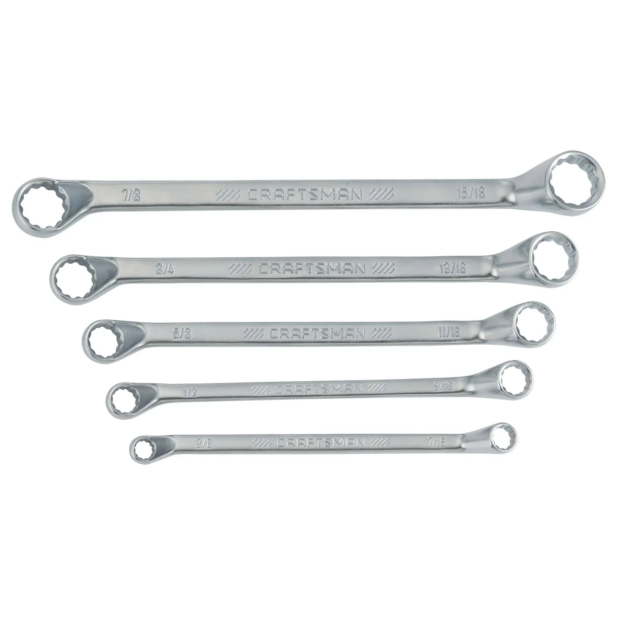 CRAFTSMAN 5 pc SAE Deep Full Polished Offset Box End Wrench set CMMT44349