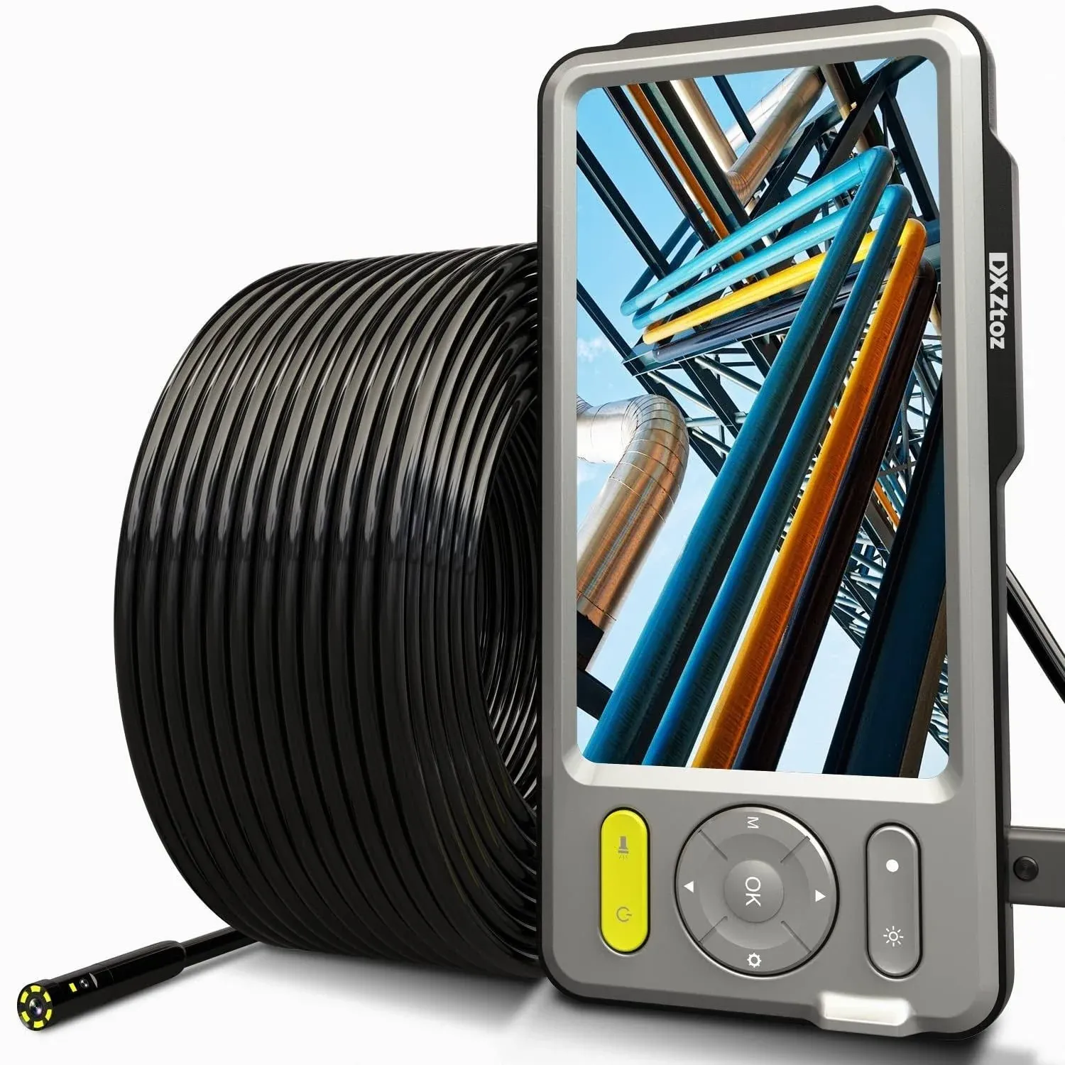 50FT Sewer Camera 5&#039;&#039; Larger IPS Screen, Dual-Lens Endoscope Camera for Drain P