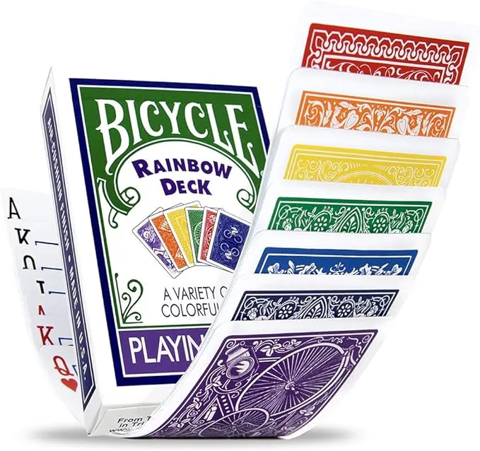 Ultimate Rainbow Bicycle Cards Deck - A Variety of 56 Colorful Backs