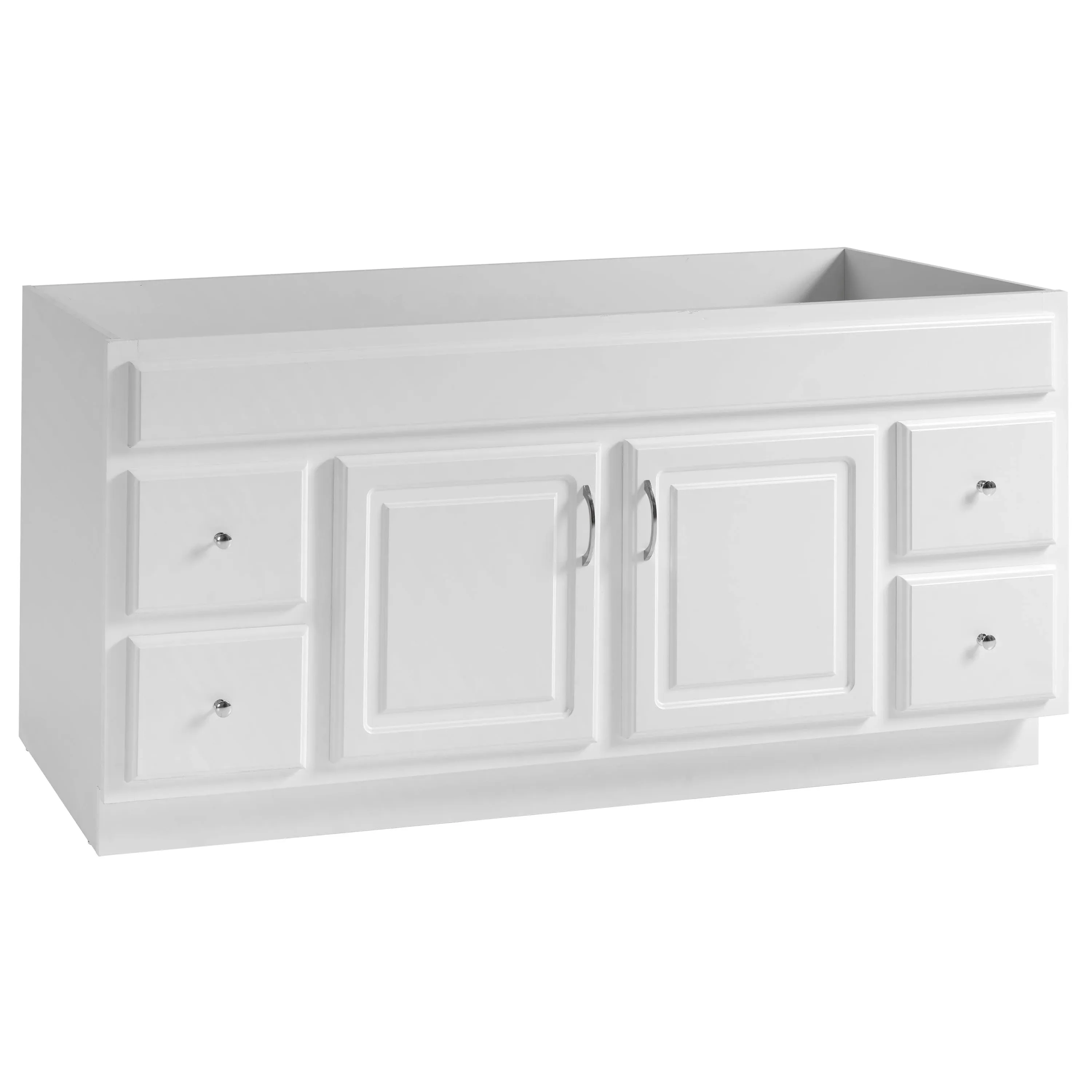 Concord Vanity Without Top in White, Fully Assembled, 60-Inch