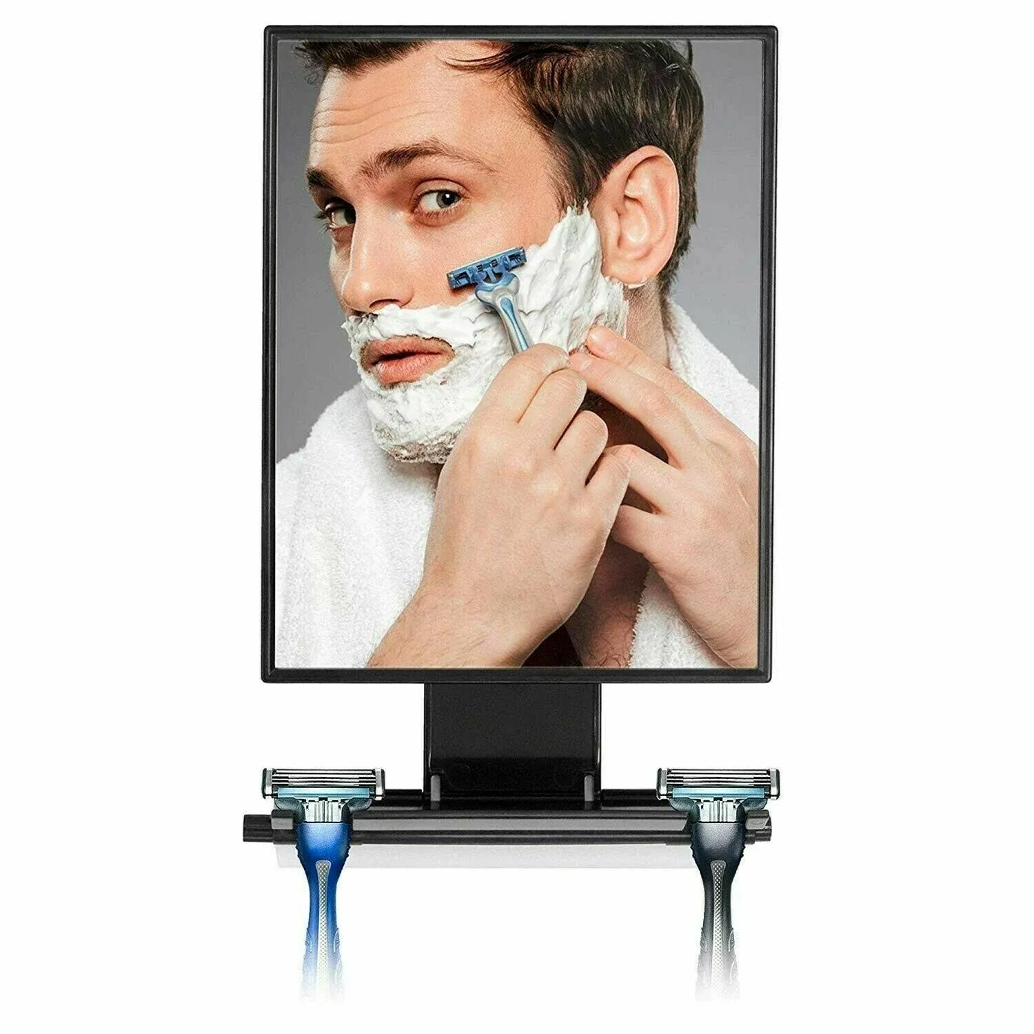 Toilettree Products Deluxe Larger Fogless Shower Shaving Mirror with Squeegee,