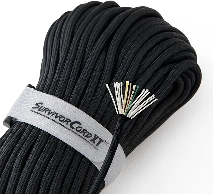 SurvivorCord XT Paracord | 100 Foot 100 Foot Hank / Black