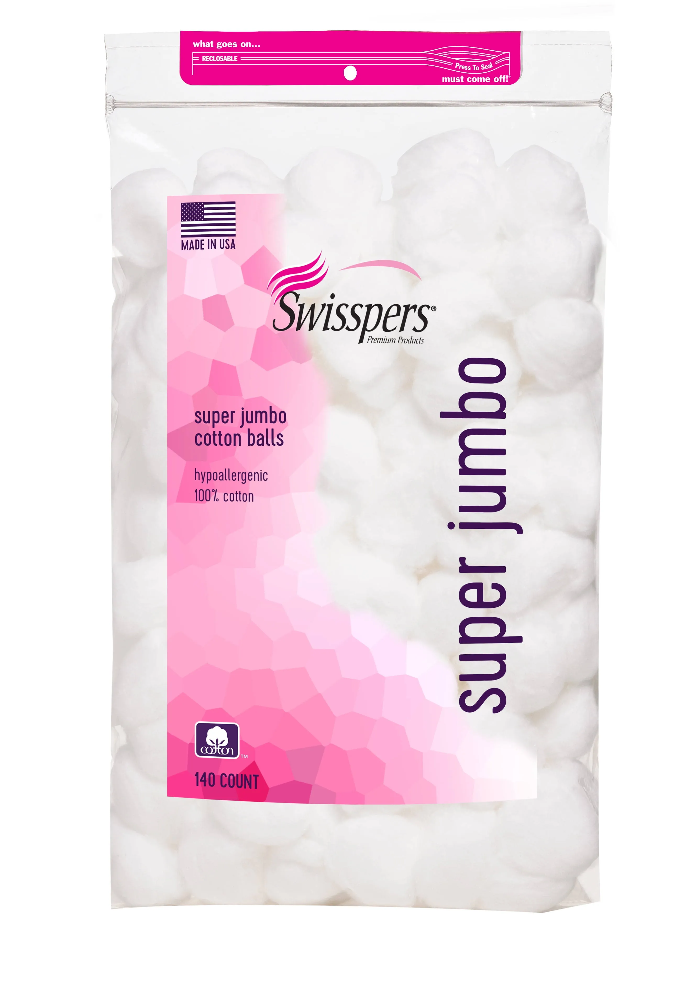 Swisspers 140 Count Jumbo Plus Cotton Balls