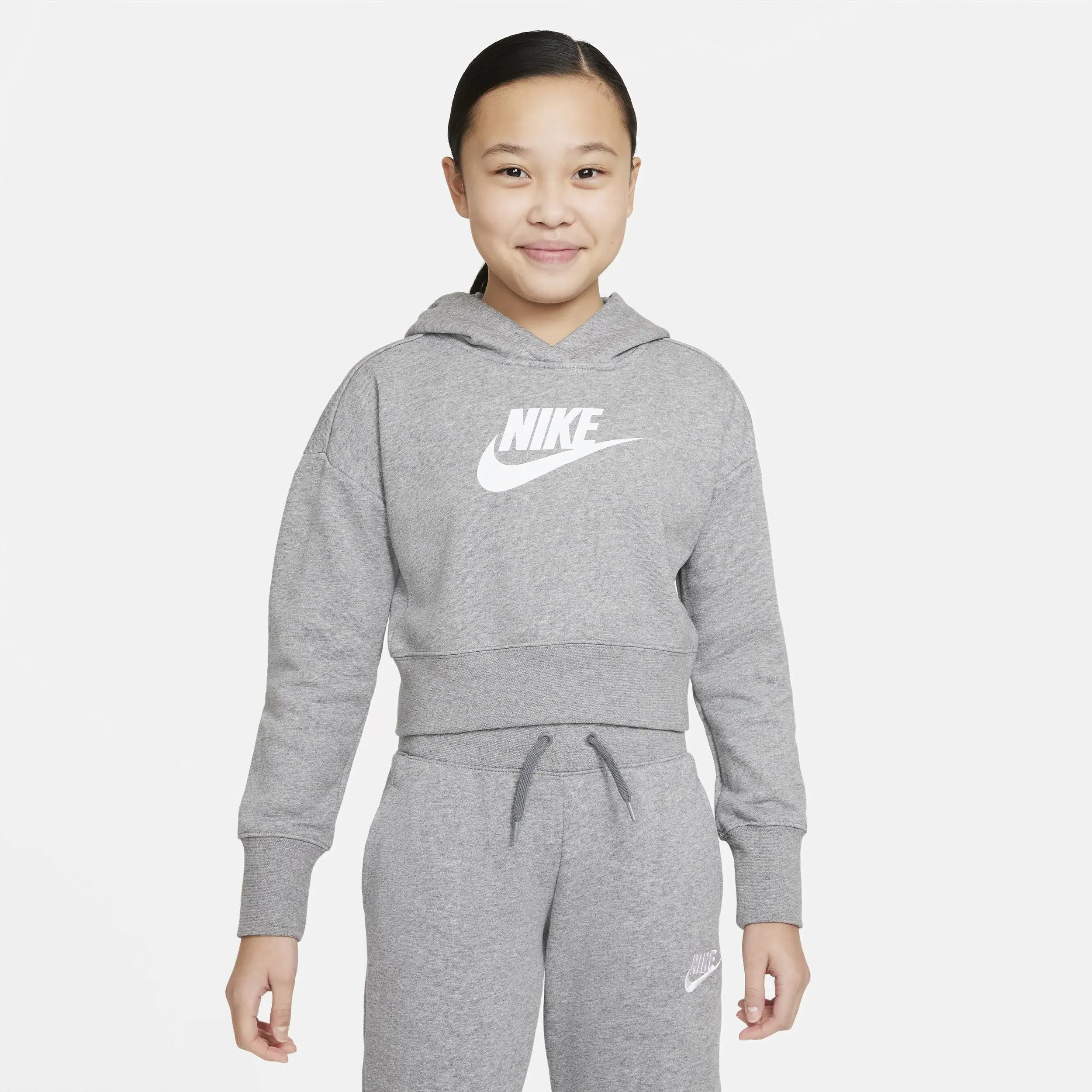 Nike Girls' Sportswear Club French Terry Cropped Hoodie