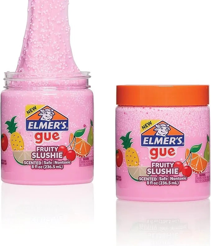 Elmer's Gue Premade Slime, Fruity Slushie Crunchy Slime, Scented, 2 Count