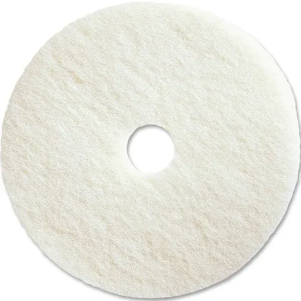 Genuine Joe Polishing Floor Pad, 20 inch, 5/Carton, GJO90520, White