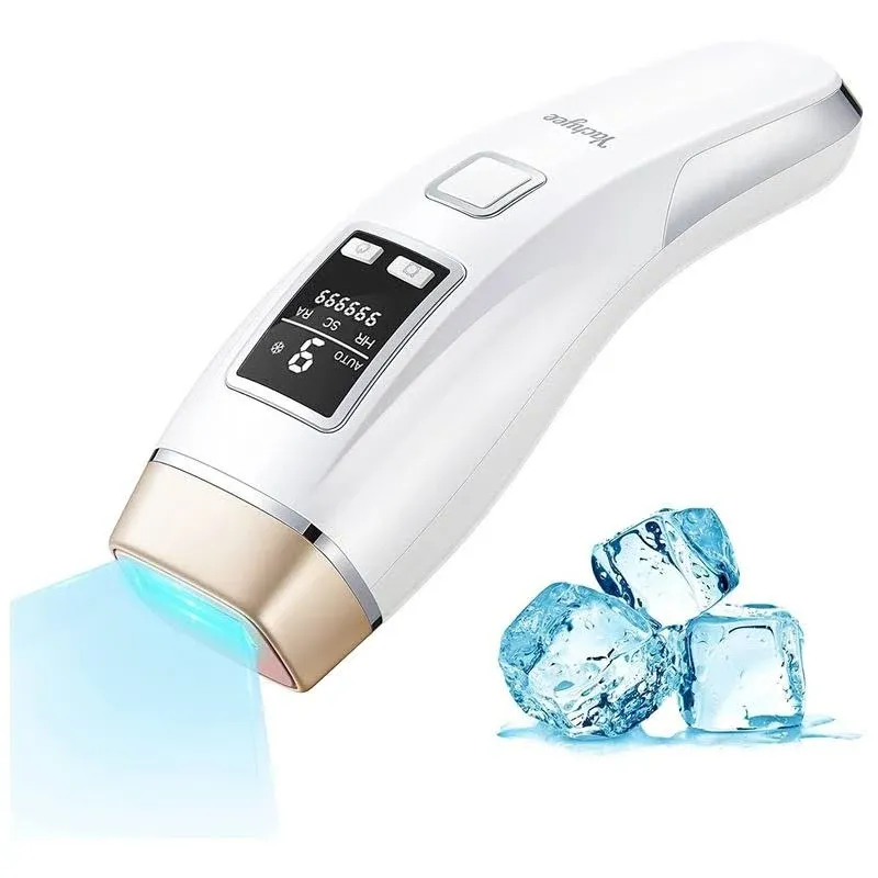 IPL Hair Removal Device with Ice Cooling Function for Women and Men Permanent Upgraded to 999,999 Flashes for Face Armpits Legs Arms Bikini Line Comes With Goggles, Corded