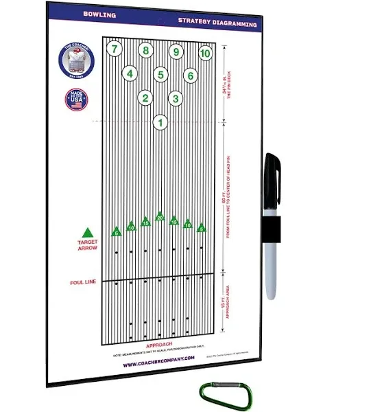 Premium Coacher Bowling Coaching Coach Clipboard  Board  - Made in the USA