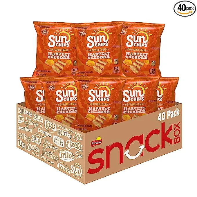 SunChips Multigrain Snacks, Harvest Cheddar, 1.5 Ounce (Pack of 64)