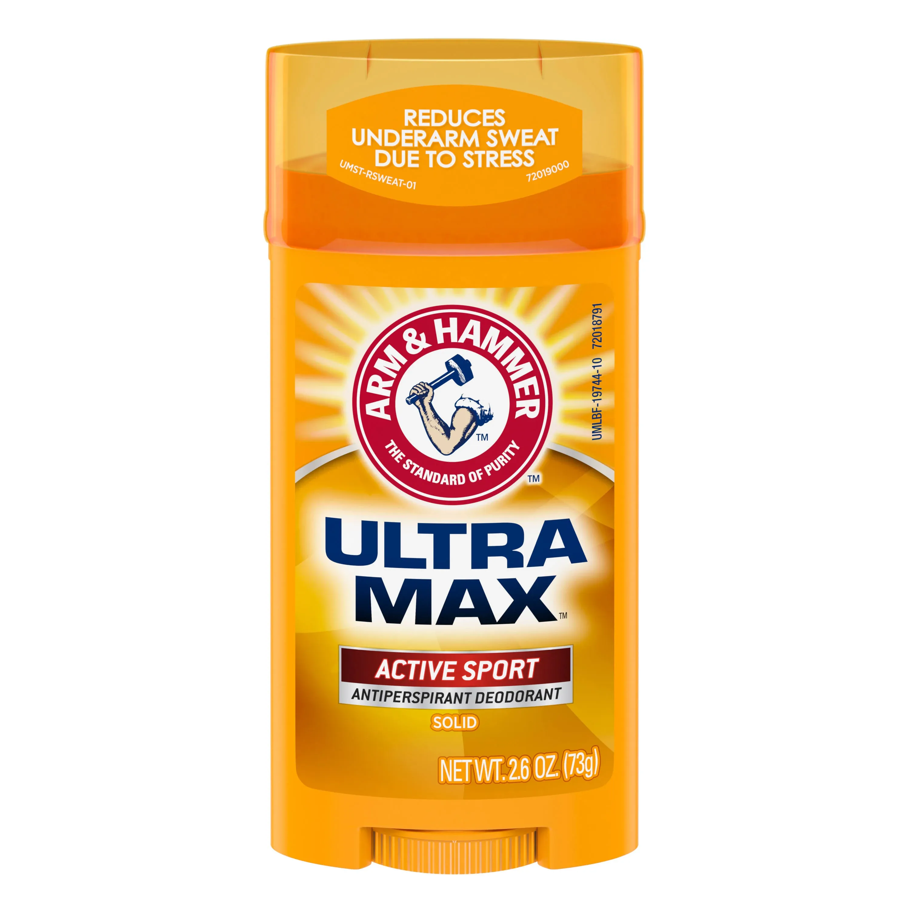 Arm & Hammer Ultra Max Antiperspirant Deodorant, Active Sport, Solid - 2.6 oz