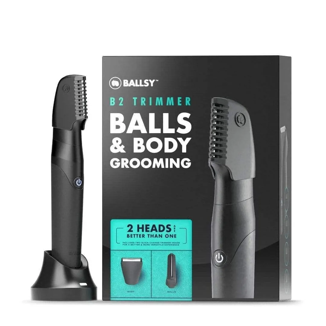 Ballsy B2 Groin & Body Trimmer for Men, Includes 2 Quick Change Heads,