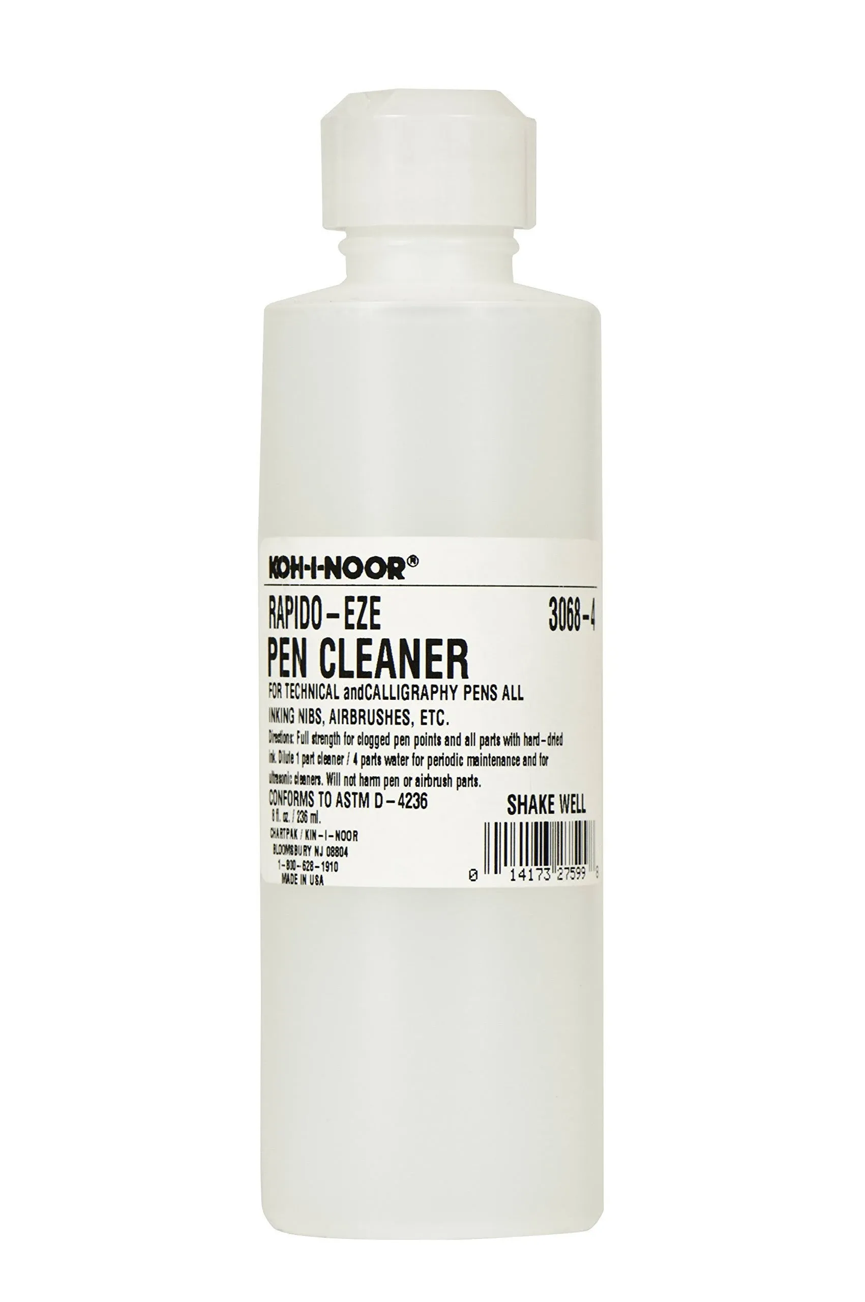 Koh-I-Noor Rapido-Eze Cleaning Solution Pen Cleaner 8oz Bottle 3/4 Full