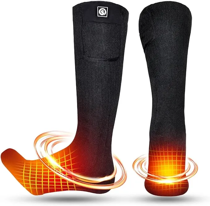 Snow Deer 2023 Upgraded Rechargeable Electric Heated Socks,7.4V 2200mAh Battery Powered Cold Weather Heat Socks for Men Women,Outdoor Riding Camping