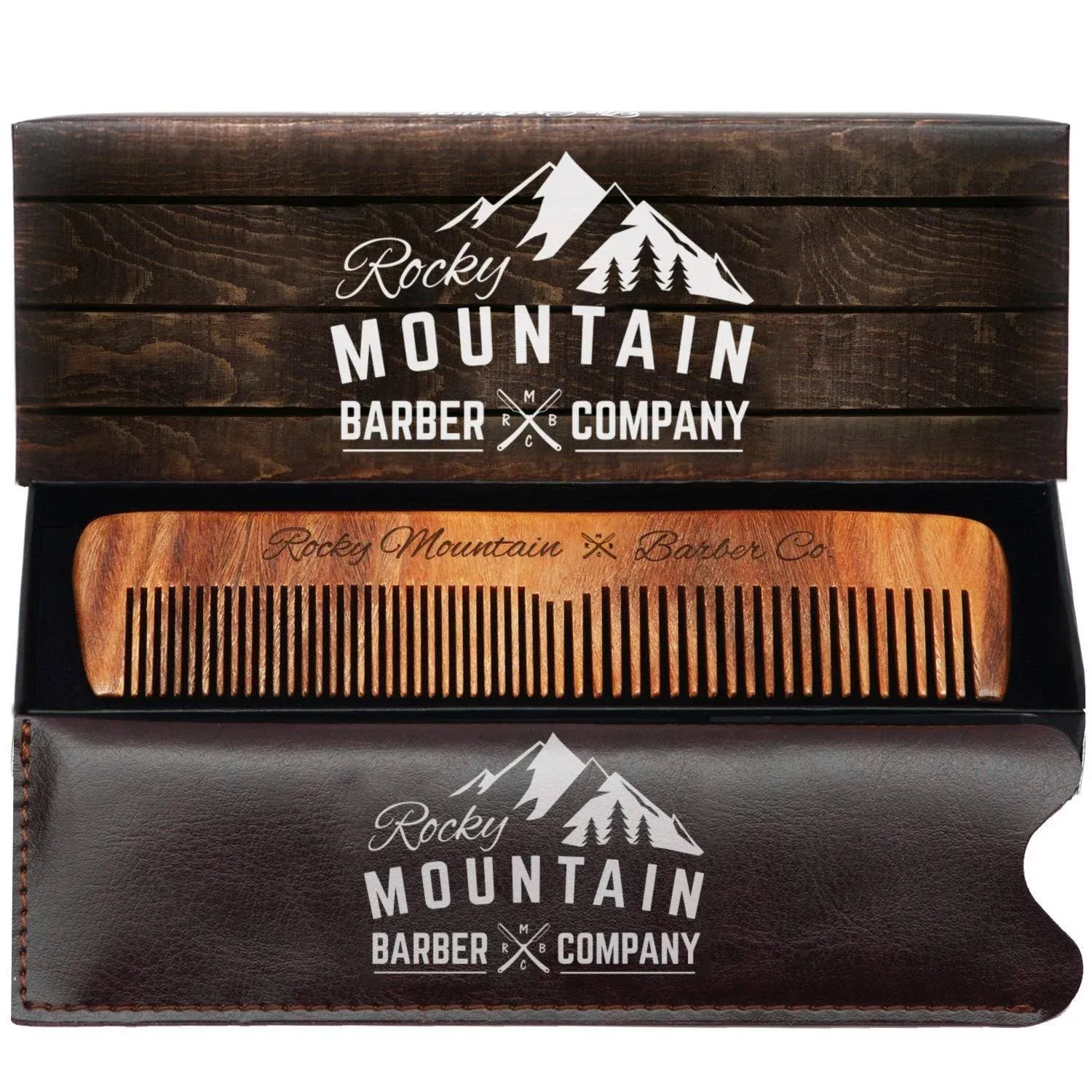 Hair Comb - Wood with Anti-Static & No Snag with Fine and Medium Tooth for Head ...