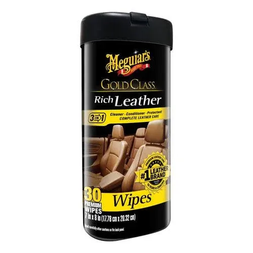 Meguiars Gold Class Rich Leather Cleaner  Conditioner Wipes - G10900