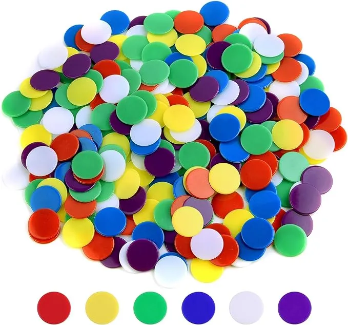 Coopay 900 Pieces Counters Counting Chips Plastic Markers Mixed Colors for Bingo ...