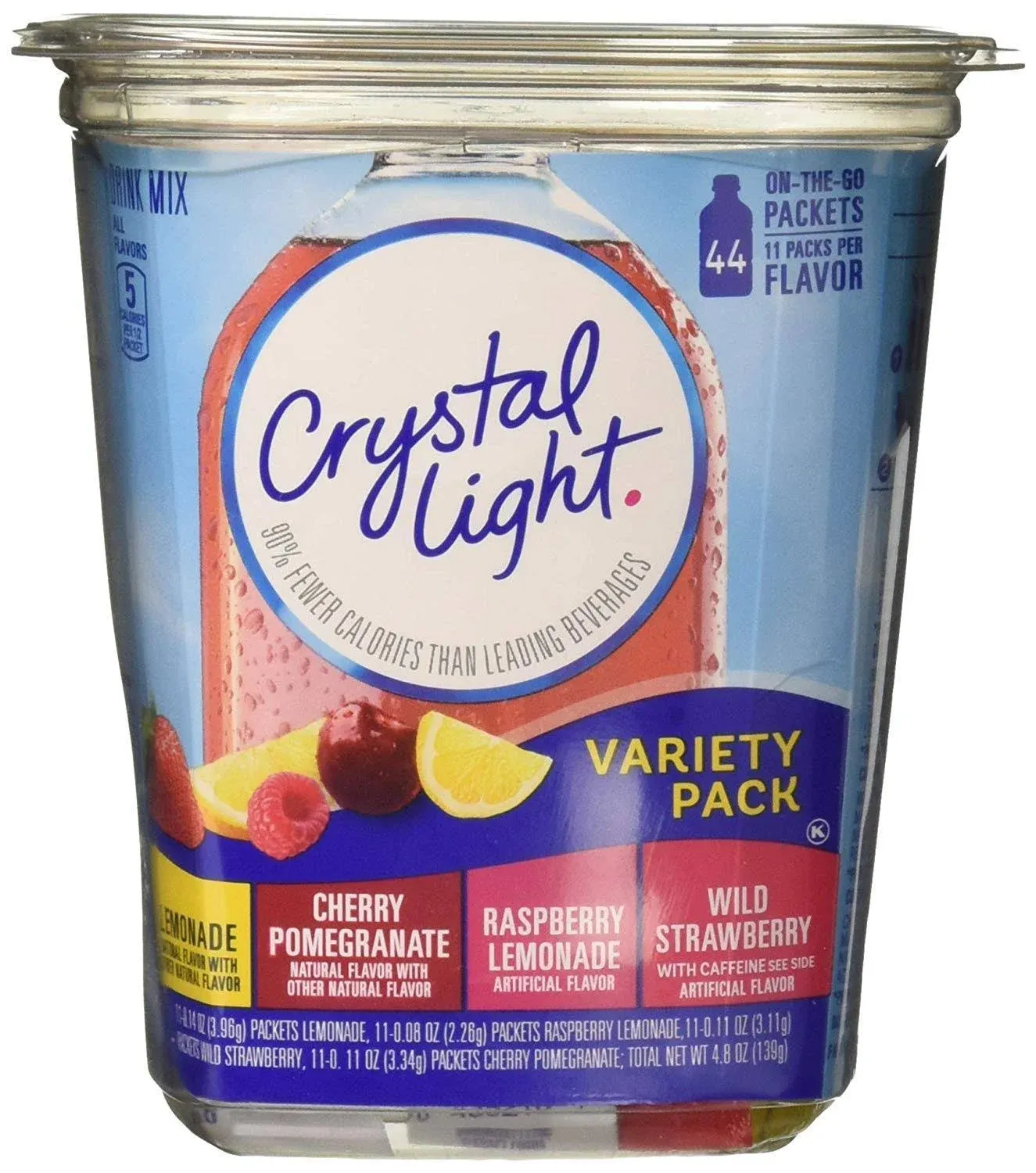 Crystal Light Sugar-Free Fruit Variety On-The-Go Powdered Drink Mix 44 Count