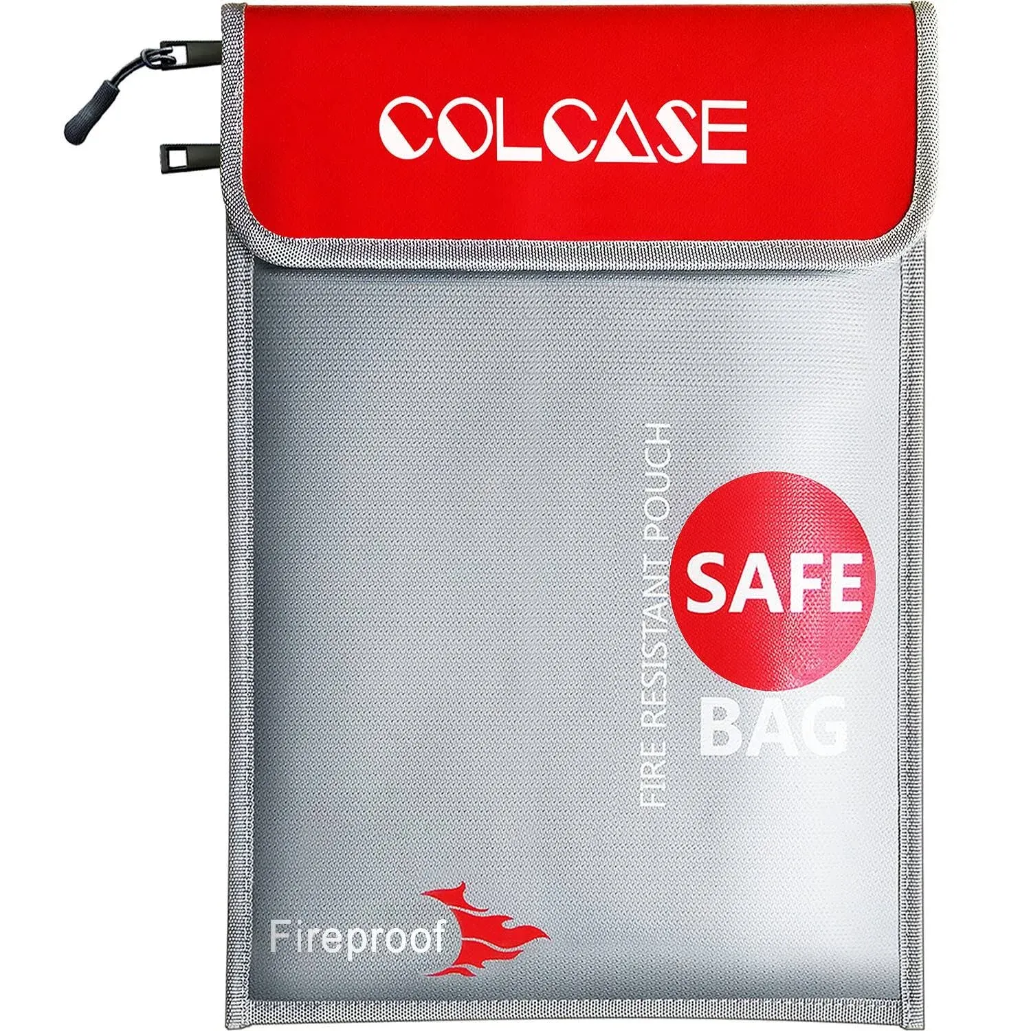 COLCASE Fireproof Document Bag (2000 ℉ )15 x 11 Inches Silicone Coated