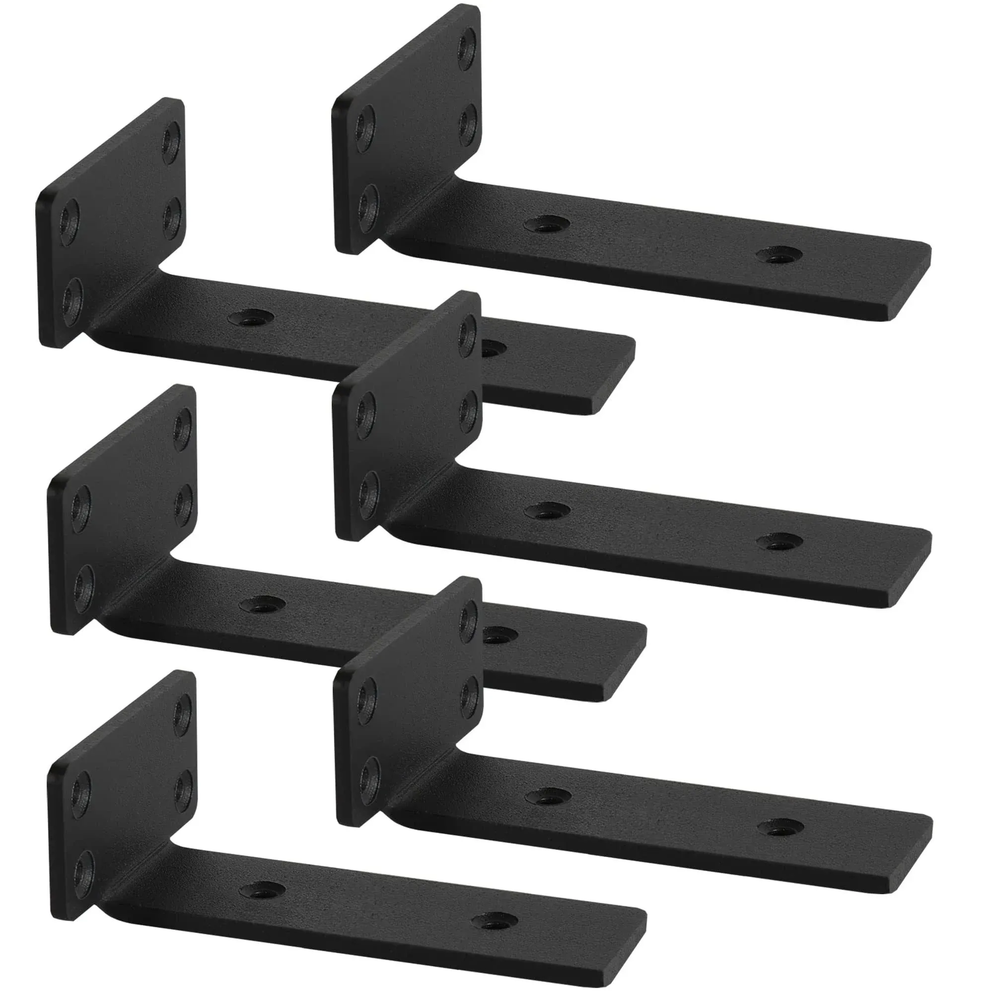 6 Pack Floating Shelf Brackets 6 Inch Heavy Duty Industrial Shelf Bracket Black 