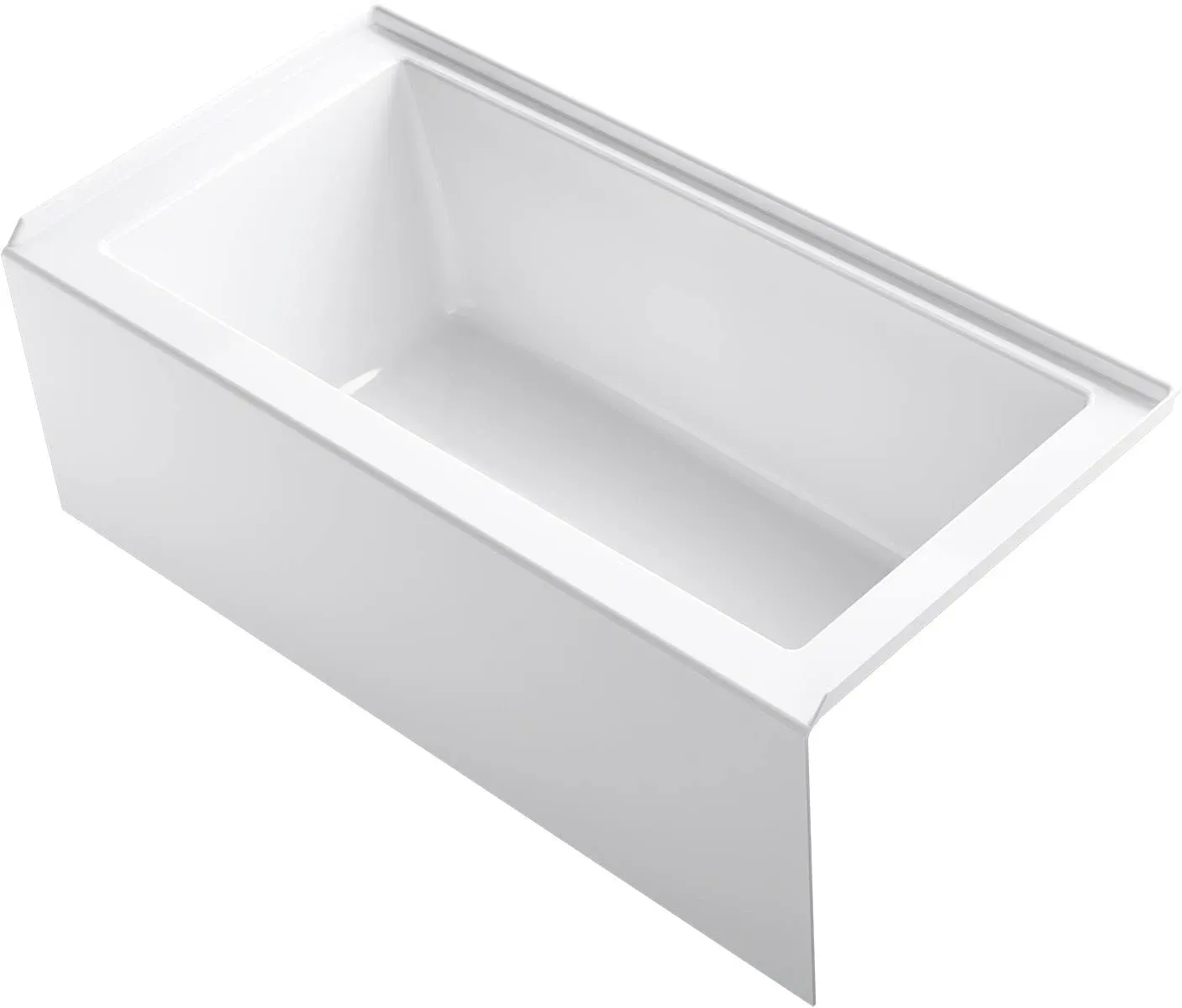 Underscore 60 in. x 30 in. Soaking Bathtub with Right-Hand Drain in White, Integral Flange