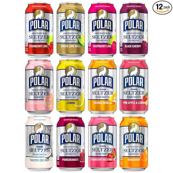 Polar Seltzer Water, 12 Flavor Assorted, 12 fl oz Cans, 12 Pack - by LastFuel.