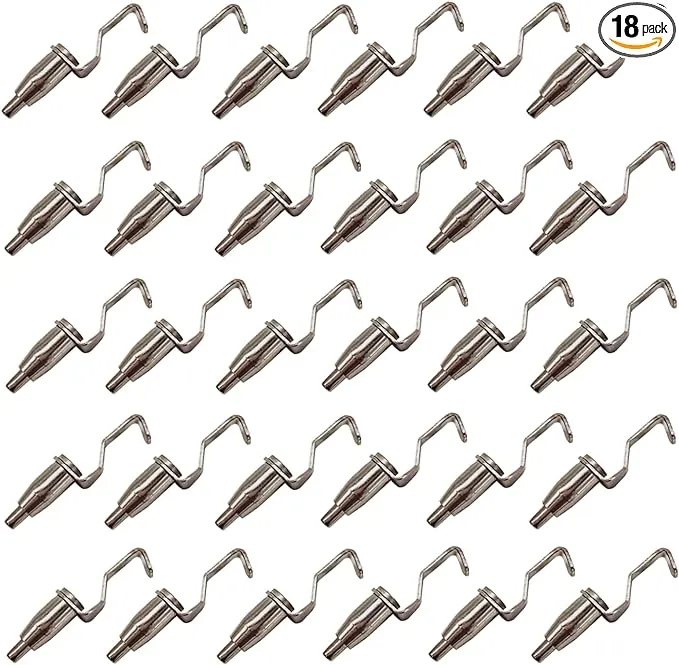 Han Sheng 18 Pcs Adjustable Metal Art Gallery Display Wire Rope Hanger Hooks Picture Rail Hooks Hanger System Accessories for 1mm-2mm Wire Rope