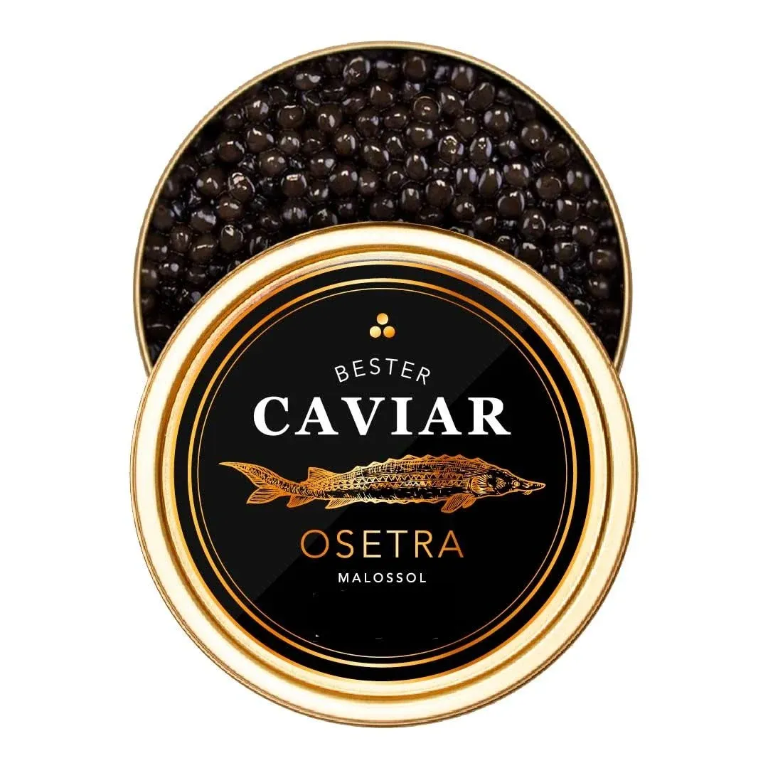 Overnight Guaranteed, Bester Premium Osetra Sturgeon Black Caviar - (1.76 oz (50g ...