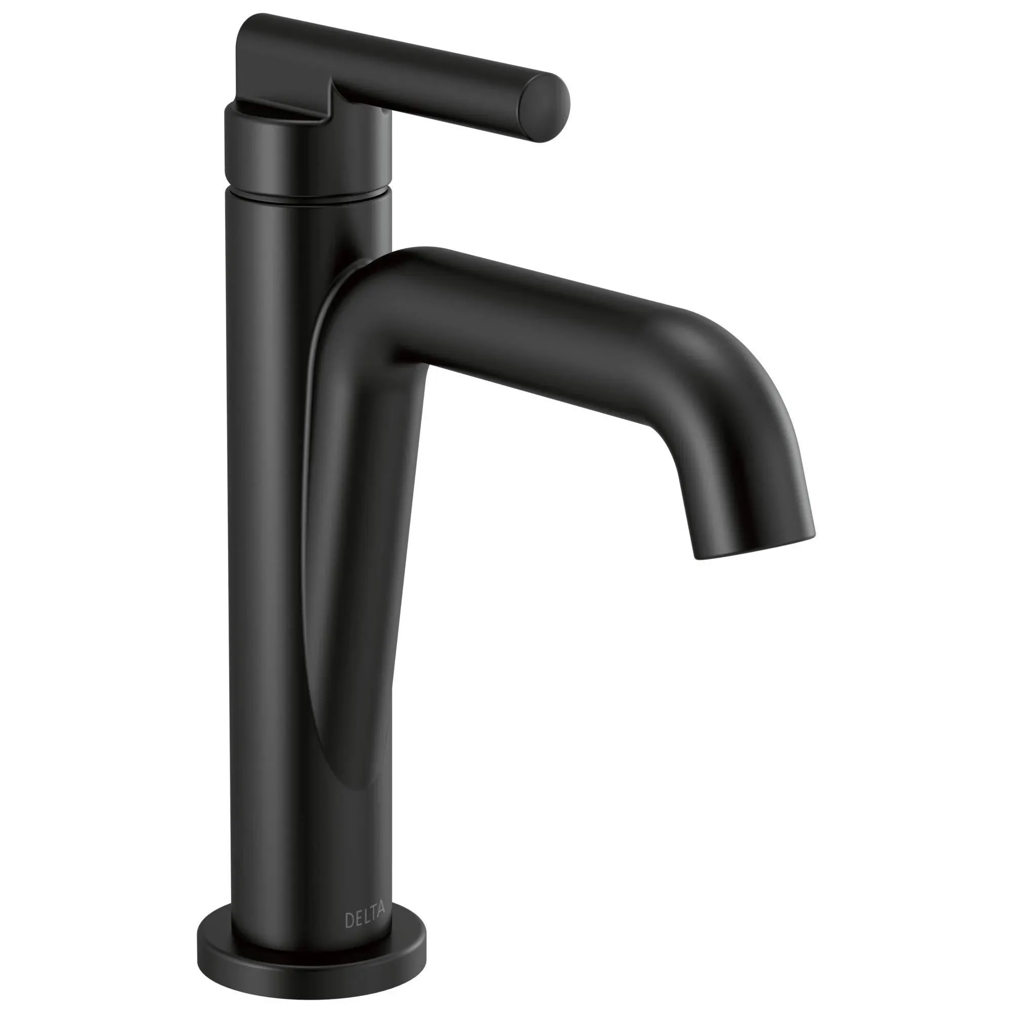 Delta Nicoli Matte Black 1-handle Single Hole WaterSense Low-arc Bathroom Sink Faucet with Drain with Deck Plate