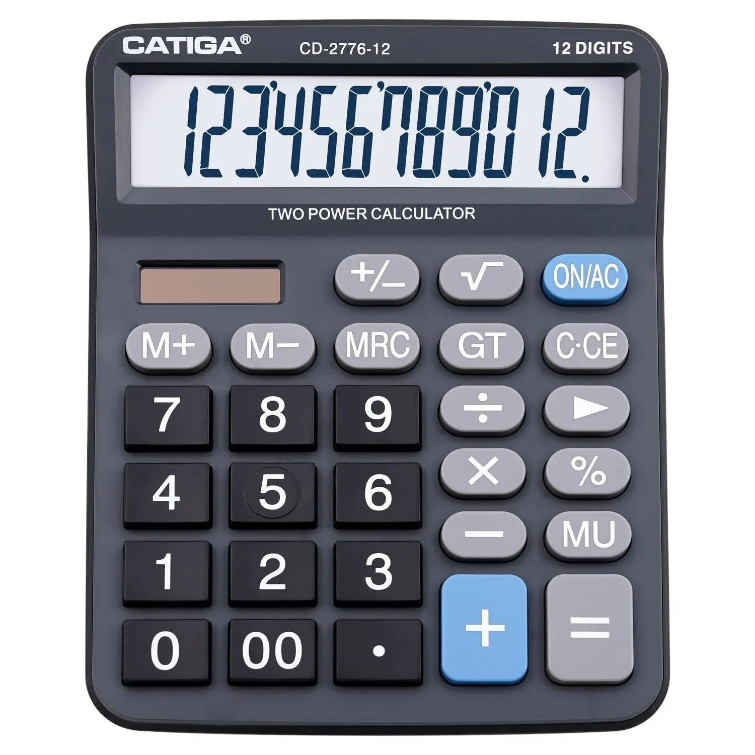 Catiga Premium Commercial 12-Digit Large Desktop Calculator with Huge 5-Inch LCD ...