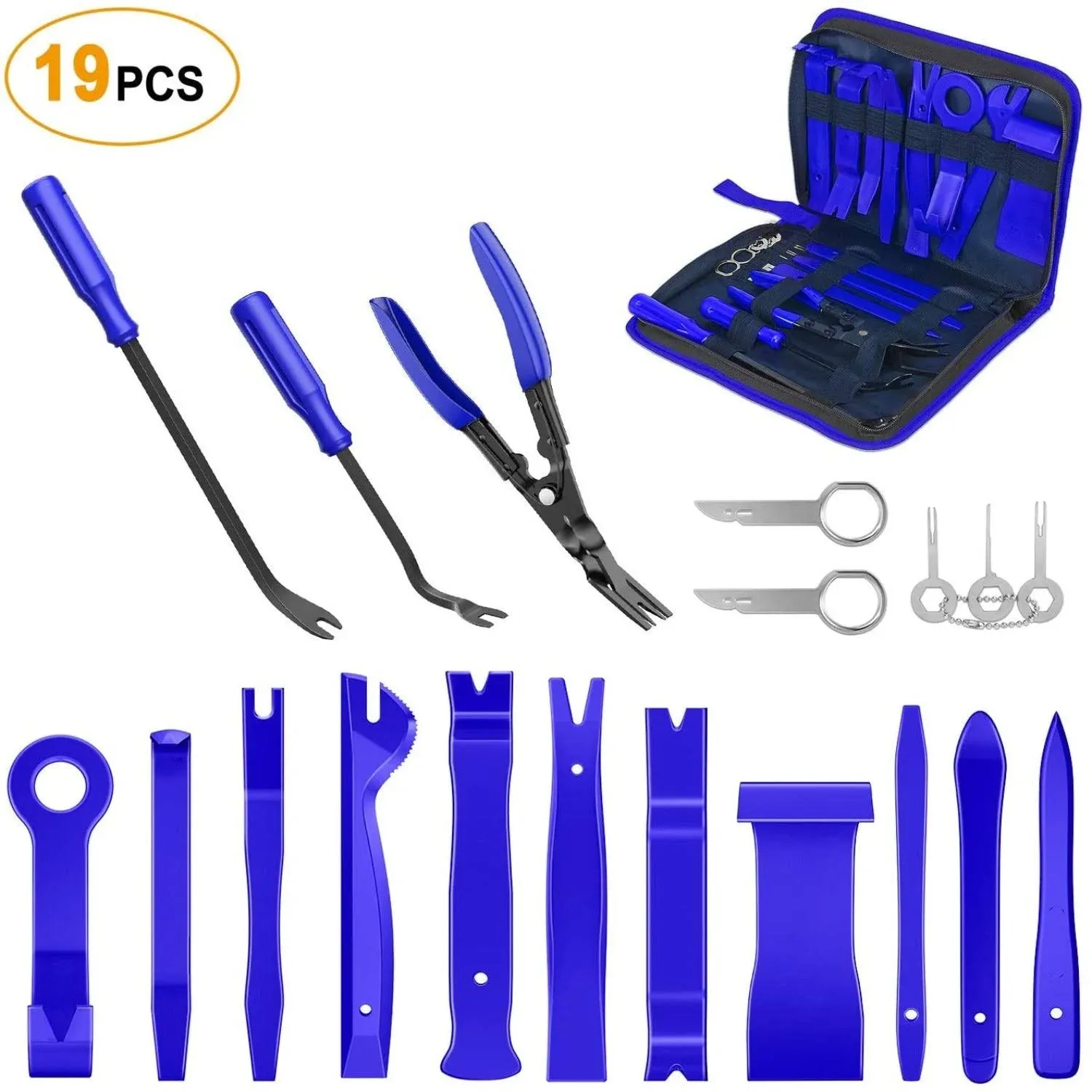 GOOACC - GRC-49 19pcs Trim Removal Tool Set & Clip Plier Upholstery Remover Nylon ...