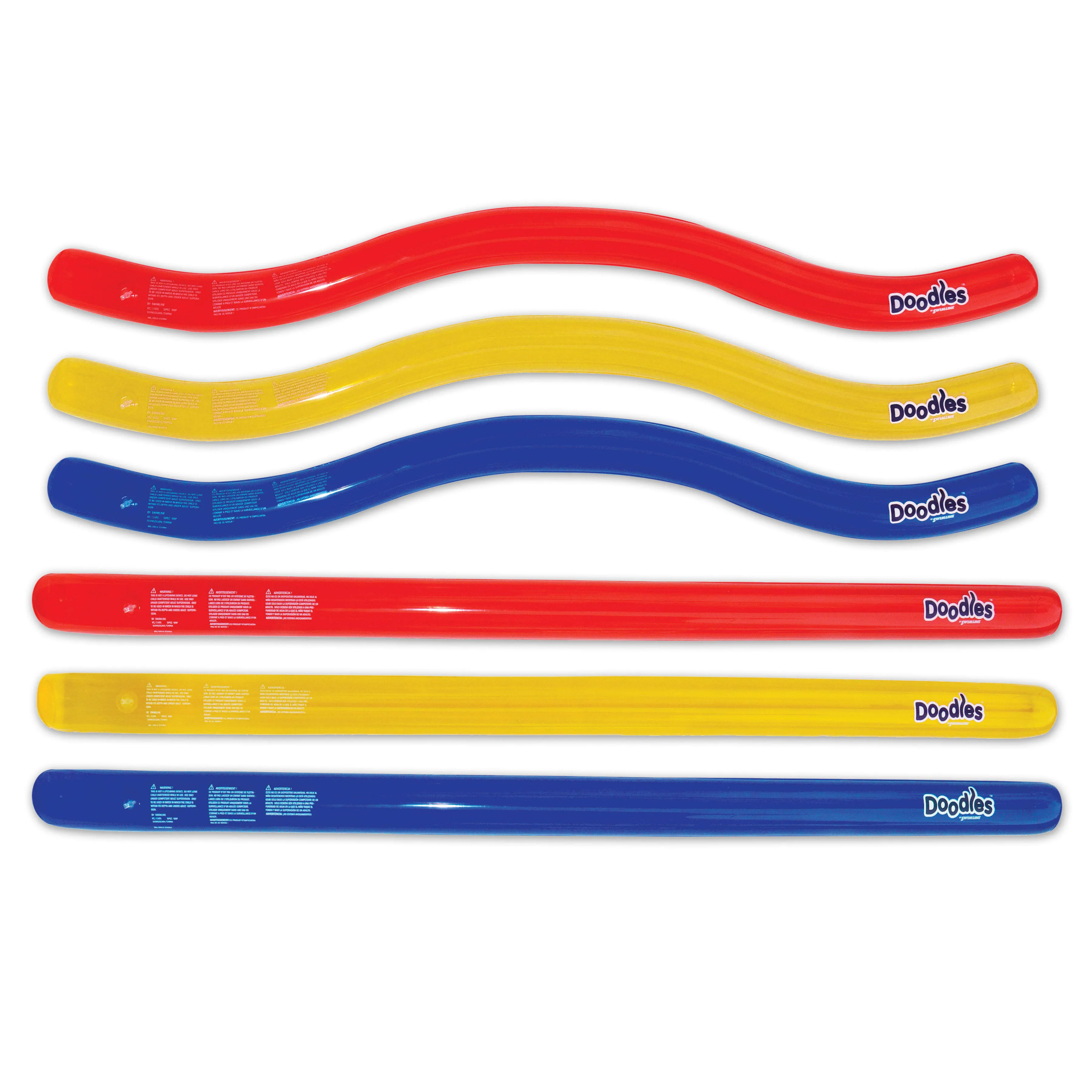 Swimline Doodles Inflatable Pool Noodle Float 6 Count