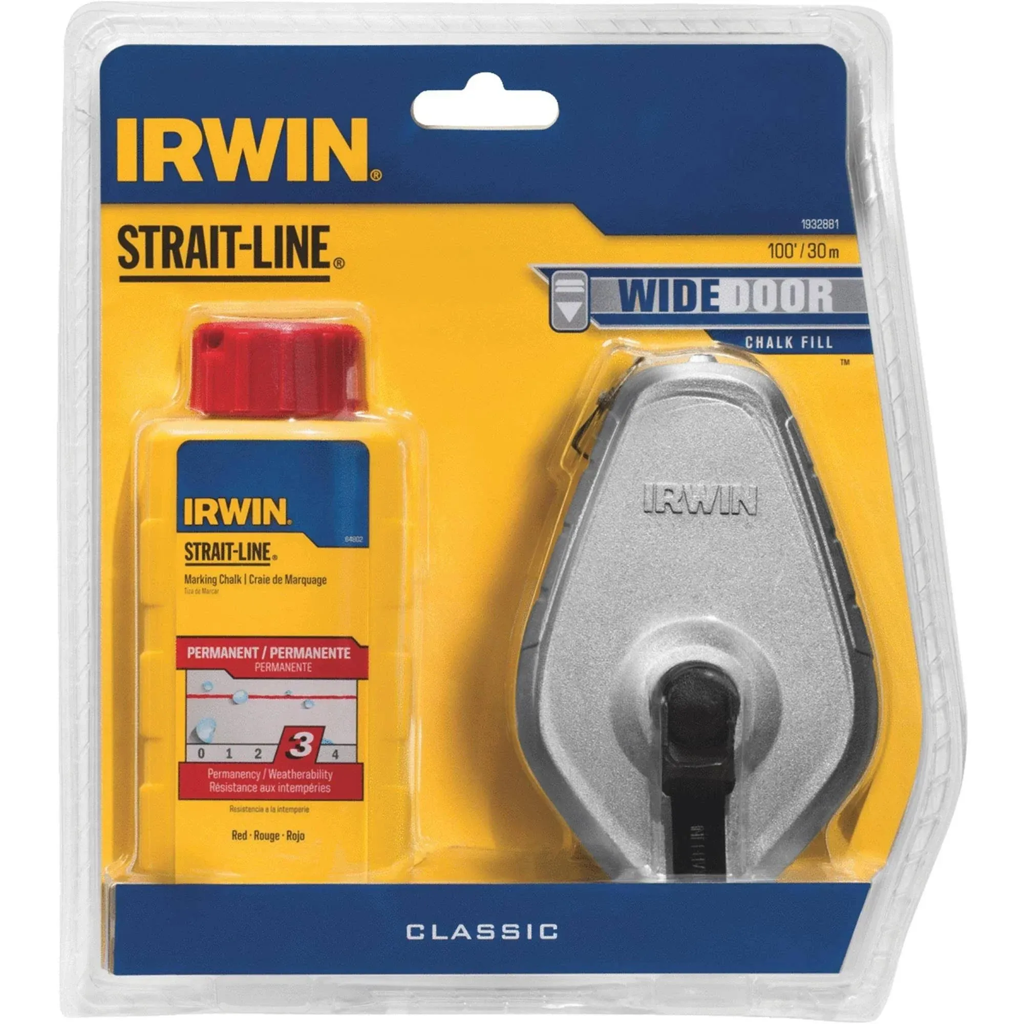 Strait-Line 1932881 IRWIN Classic Chalk Reel, Red