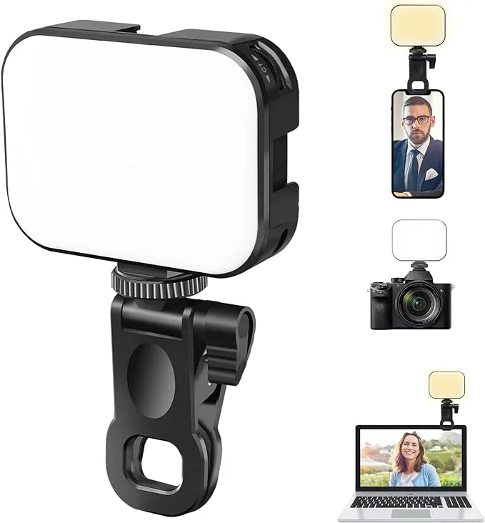 Ulanzi VL100X Selfie Light, Clip LED Light Panel for Phone/Laptop/Tablet/Computer, Bi-Color Portable Clip Camera Light with Dimmable 2500-6500K with 2000mAh Battery for Video Conference/Picture