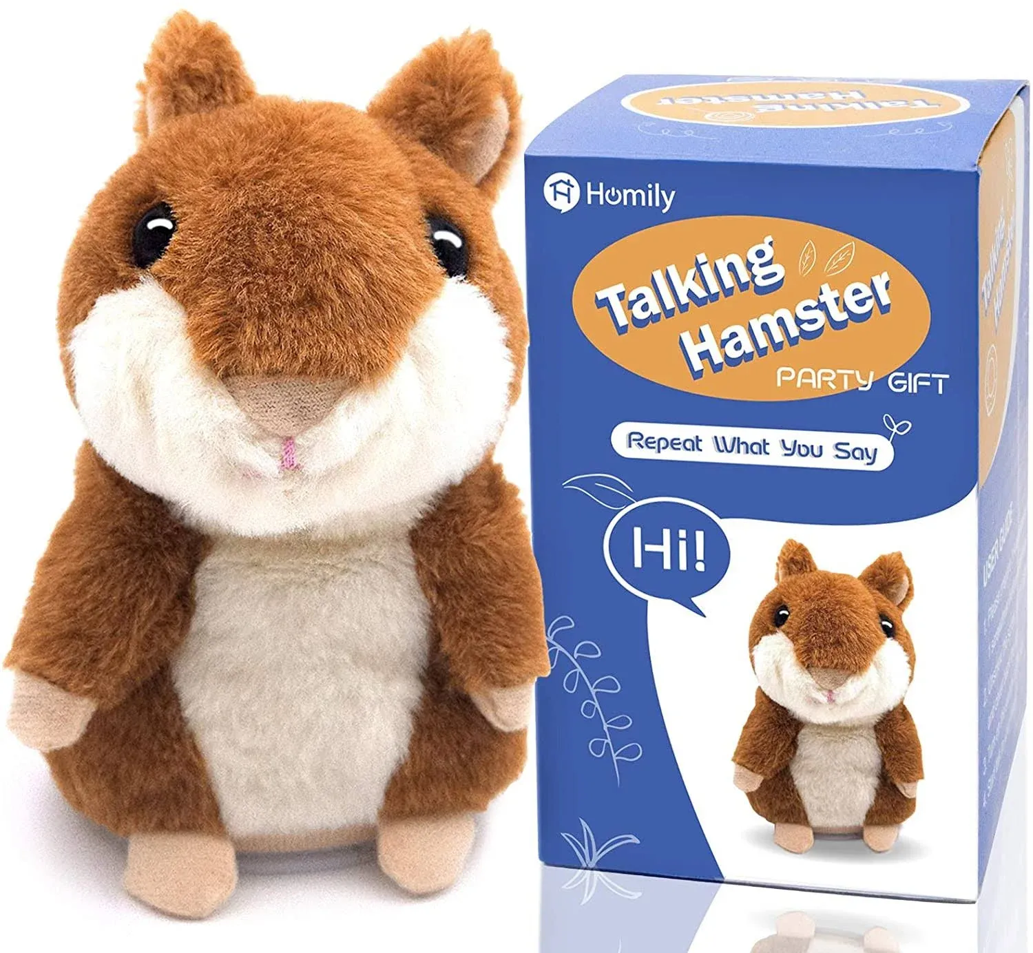 Homily Talking Hamster Repeats What You Say Plush Animal Toy Electronic Hamster ...