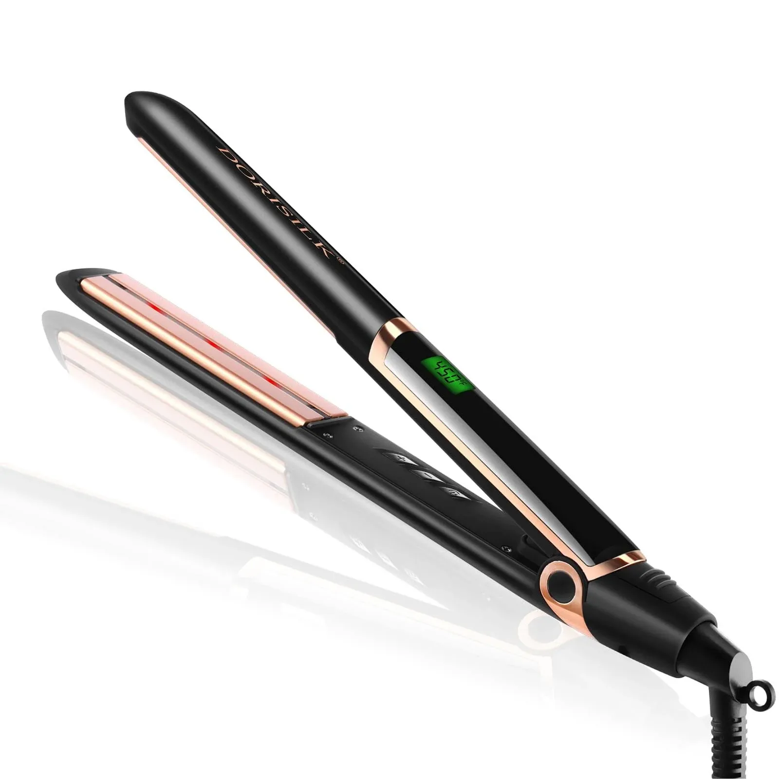 DORISILK Professional Infrared Flat Iron Hair StraightenerCe<wbr/>ramic Tourmaline ...