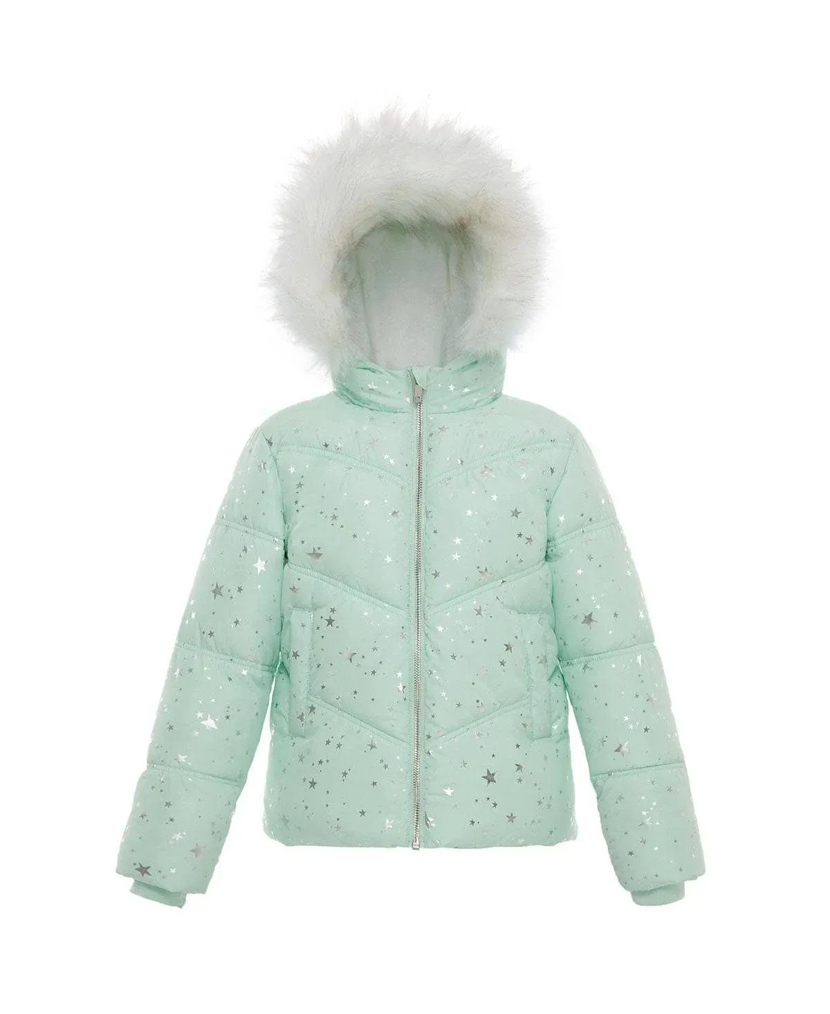 Rokka&Rolla Girls' Heavyweight Puffer Jacket Quilted Winter Coat with Hooded Faux Fur