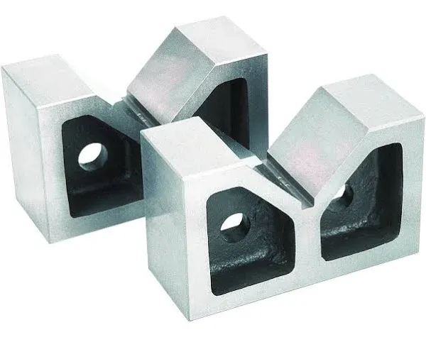 Groz V-Block (Pair) | Cast Iron | 3-inch Length | 90° Vee | #03100 2 Pack