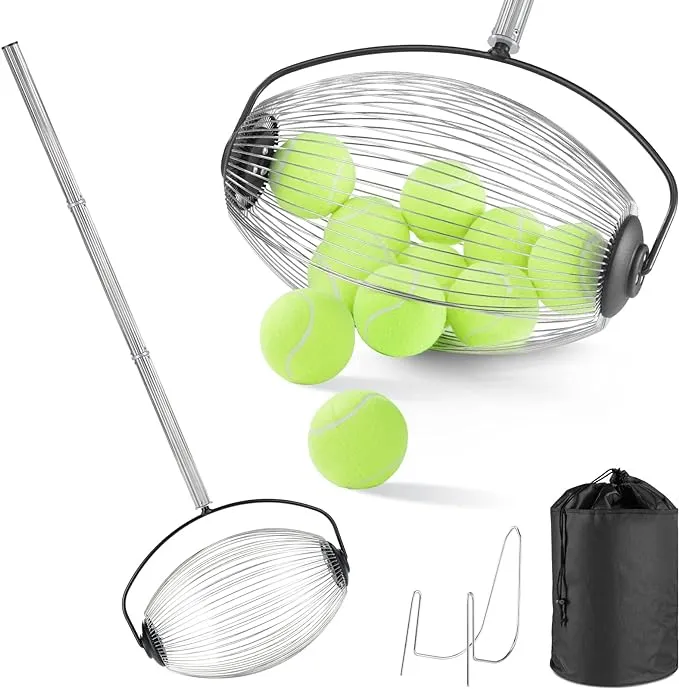 Yangbaga Tennis Balls Pickup Ball Retriever Adjustable Tennis Ball Roller Collector for Table Tennis Training Accessories