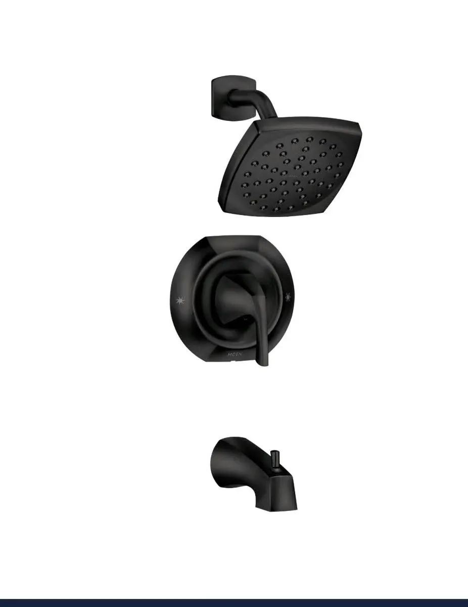 Moen Lindor 1-Handle Matte Black Tub and Shower Faucet