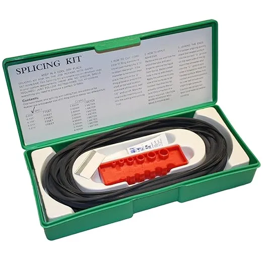 Splicing Kit, 70A Durometer, Black, Standard Sizes, 5 Pieces, 7 Feet Each 