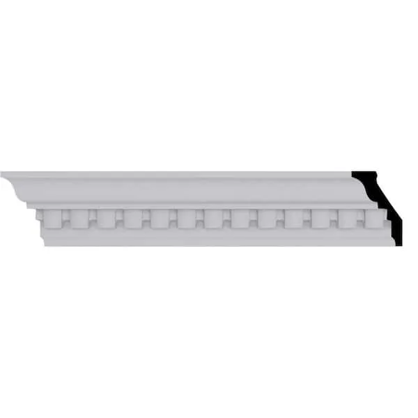 2 3/4"H x 1 7/8"P x 3 1/4"F x 94 1/2"L, (1" Repeat) Dentil Crown Moulding Ekena Millwork