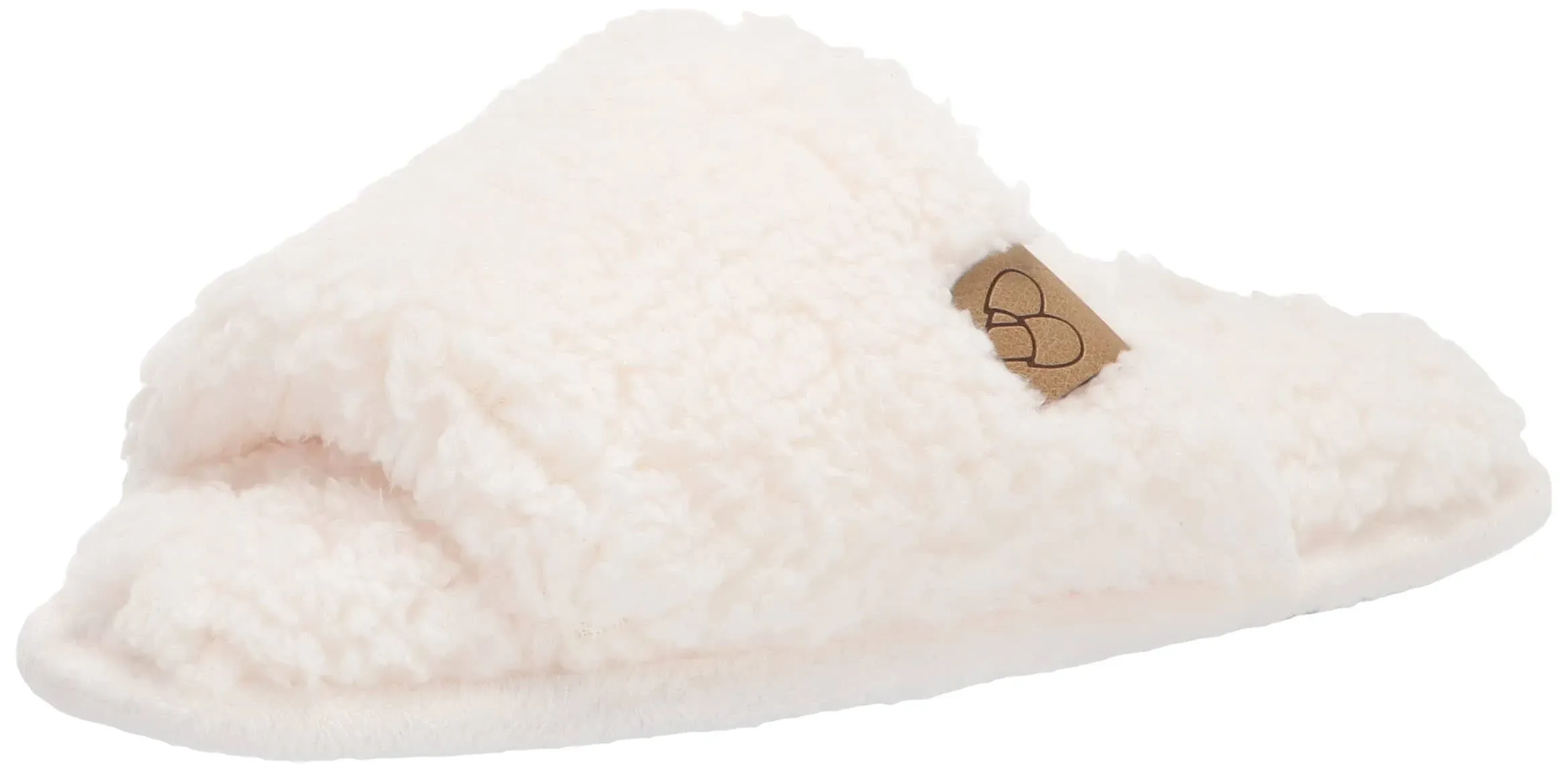 Dearfoams Women's Lane Fluffy Teddy Slide Slipper