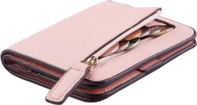 Toughergun Wallet Women RFID Blocking Small Compact Bifold Luxury Leather Pocket Wallet Ladies Mini Purse with ID Window