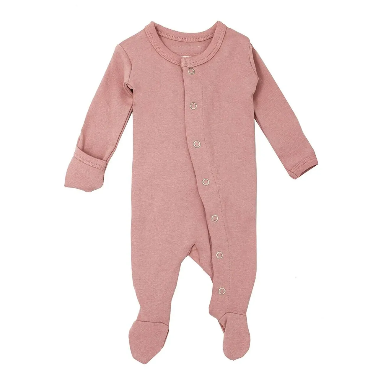 L'ovedbaby Girls' Organic Baby Snap Footie